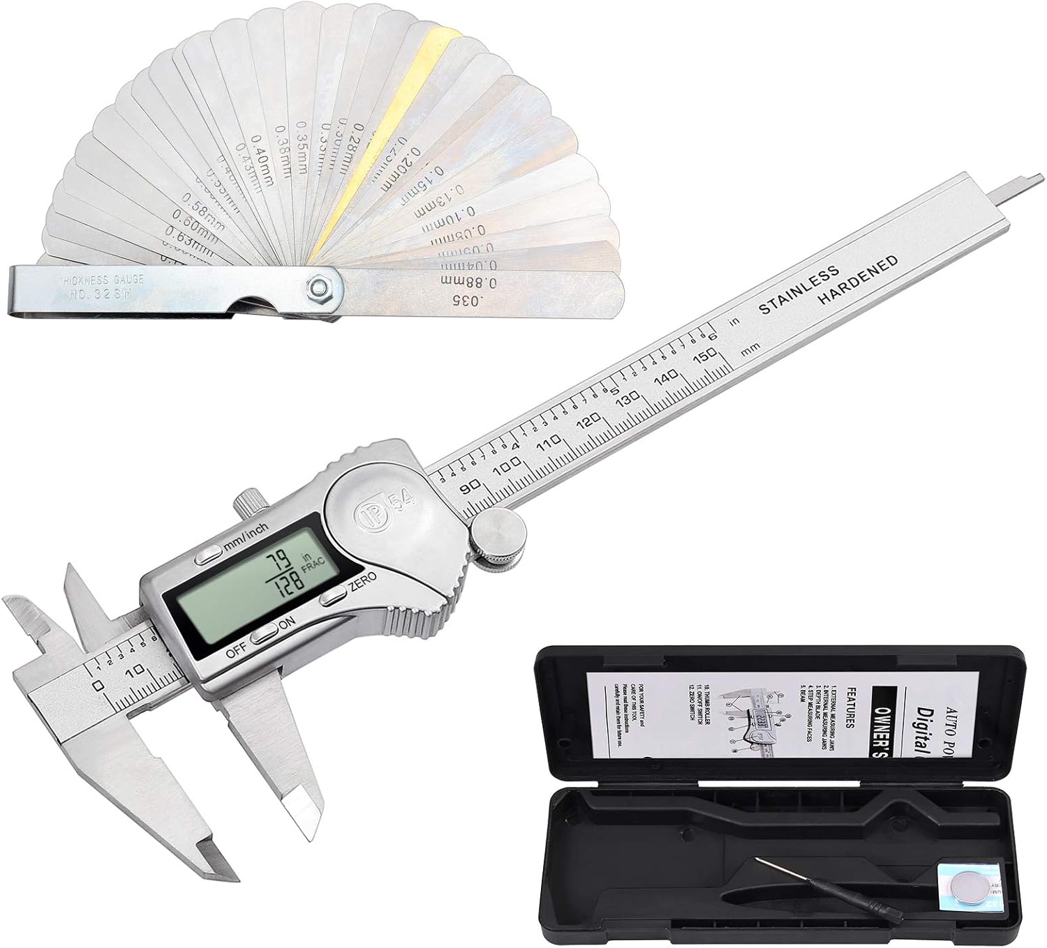 Neoteck 6 inch IP54 Waterproof Digital Vernier Caliper, Stainless Steel