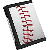 Coldinair White Baseball Print Boys Trifold Wallet for Little Boys Kids 9-12 Sport Ball Design Coin Case Handbag Money Organizer Slim Clutch Purse