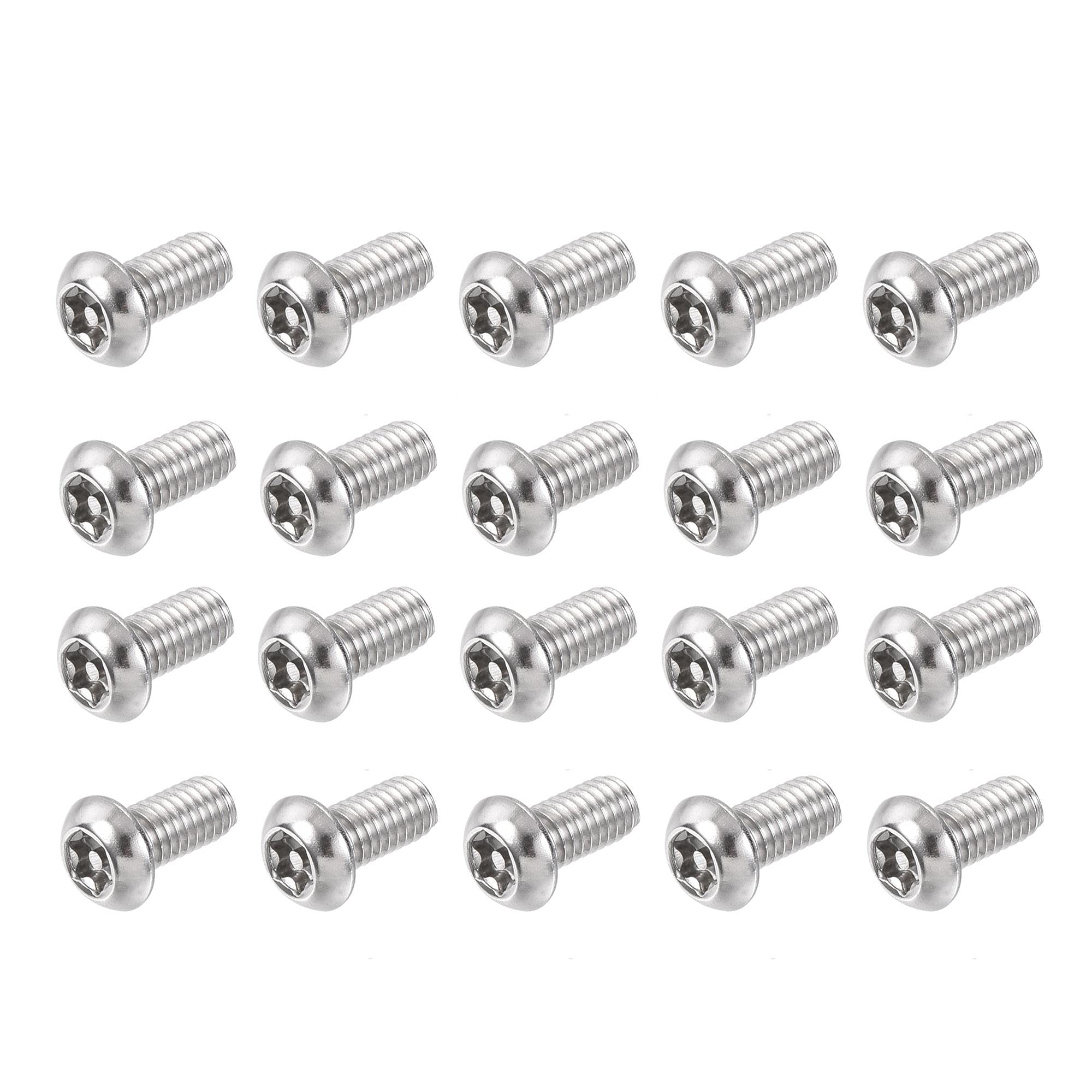 sourcing map M6x12mm Torx Security Machine Screw, 20pcs Pan Head Screws Inside Column, 304 Stainless Steel Fasteners Bolts