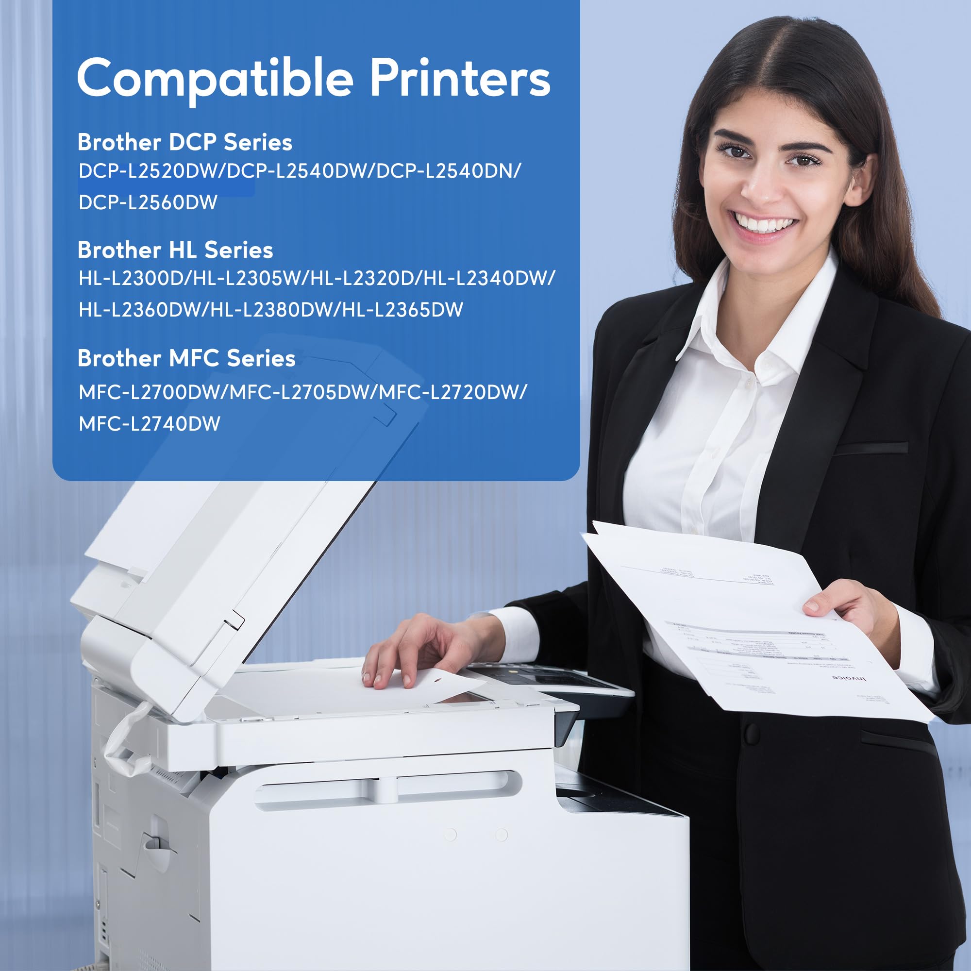 TN 660 Toner Cartridge Replacement for Brother TN 660 TN630 Work with HL-L2300D HL-L2305W HL-L2360DW MFC-L2740DW MFC-L2700DWR DCP-L2540DN Printer (Black,2 Pack)