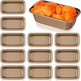 12 Pcs Mini Loaf Pan for Baking Nonstick Carbon Steel Banana Bread Tins Small Baking Pans for Banana Bread, Meatloaf, and Cakes, 6.1 x 3.3 x 1.7 Inches