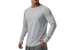 MAGCOMSEN Men's Rash Guard Swim Shirts UPF 50+ Dry Fit UV Sun Protection Long Sleeve Shirts for Men Summer Athletic SPF Tee