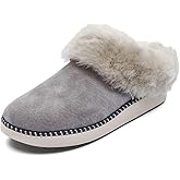 OLUKAI Ku'i Women's Slipper, Soft Full-Grain Leather & Wool Blend Footbed, Wet Grip Soles for Inside & Outside Wear, Cute & Comfortable Slip-On