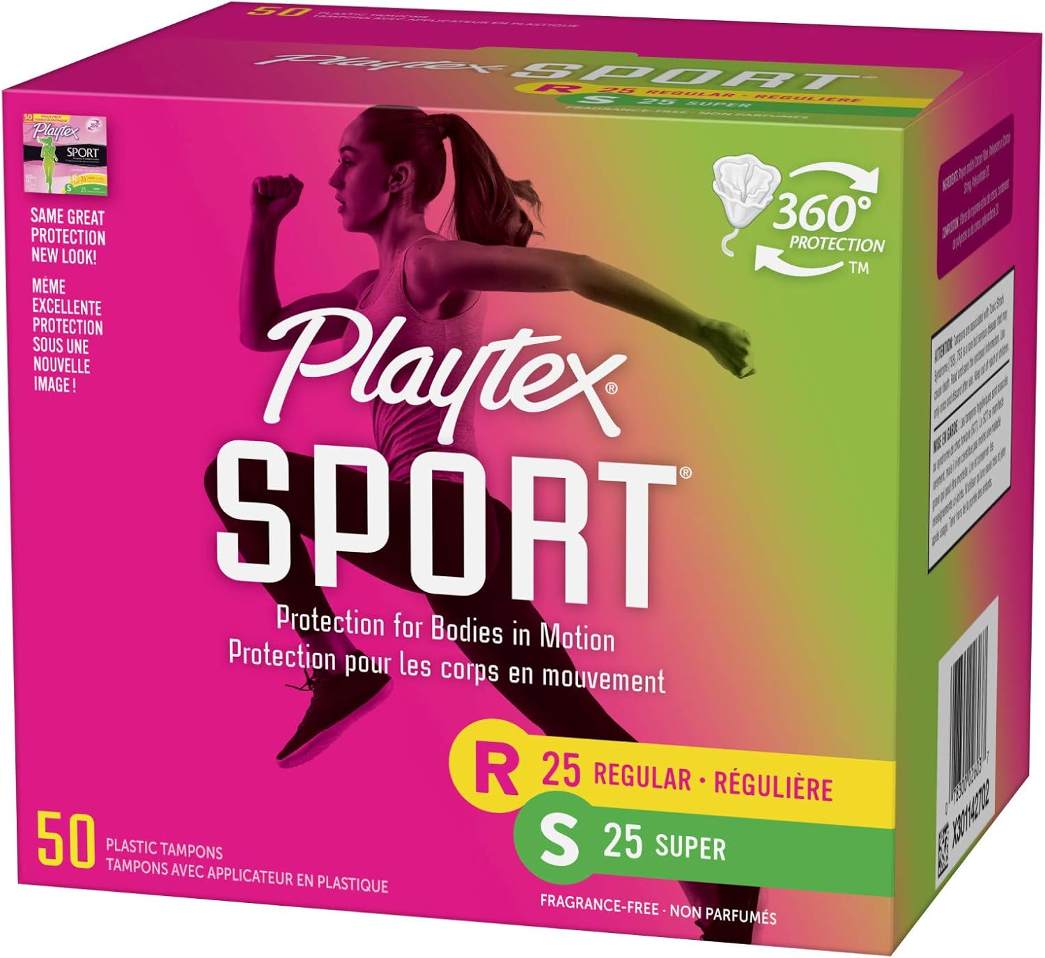 Playtex Sport Tampons with Flex-Fit Technology, Regular & Super Multi Pack, Unscented - 50Count: Health & Personal Care