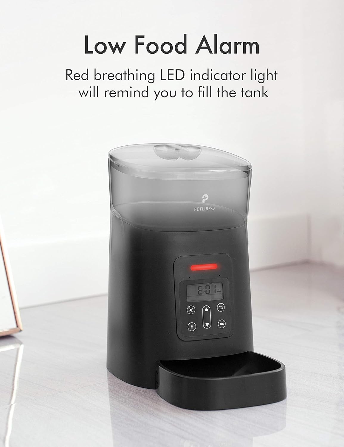 Kitchen & Dining : PETLIBRO Automatic Cat Feeder, 4L Auto Pet Dry Food Dispenser with Clog-Free Design, Low Food LED Indication, 0-50 Portion Control for 1-6 Meals Daily, 10s Voice Recorder for Small & Medium Pets : 