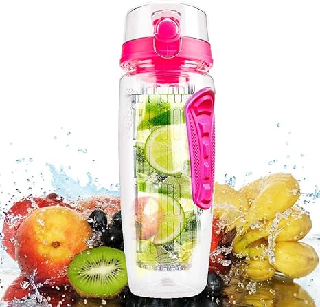 Amazon Co Jp Wrightjp デトックス ウォーターボトル 水筒 フルーツ フレーバーウォーター ドリンクボトル スポーツボトル 1000ml 水漏れ防止ロック付き ホーム キッチン