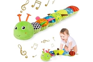 Sumobaby Infant Baby Musical Stuffed Animal Activity Soft Toys with Multi-Sensory Crinkle, Rattle and Textures, for Tummy Time Newborn 0-3-6-12 Months Boys, Girls, Caterpillar
