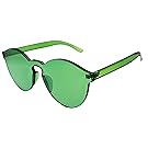 J&L Glasses Transparent Rimless Ultra-Bold Candy Color sunglasses (Green, clear)