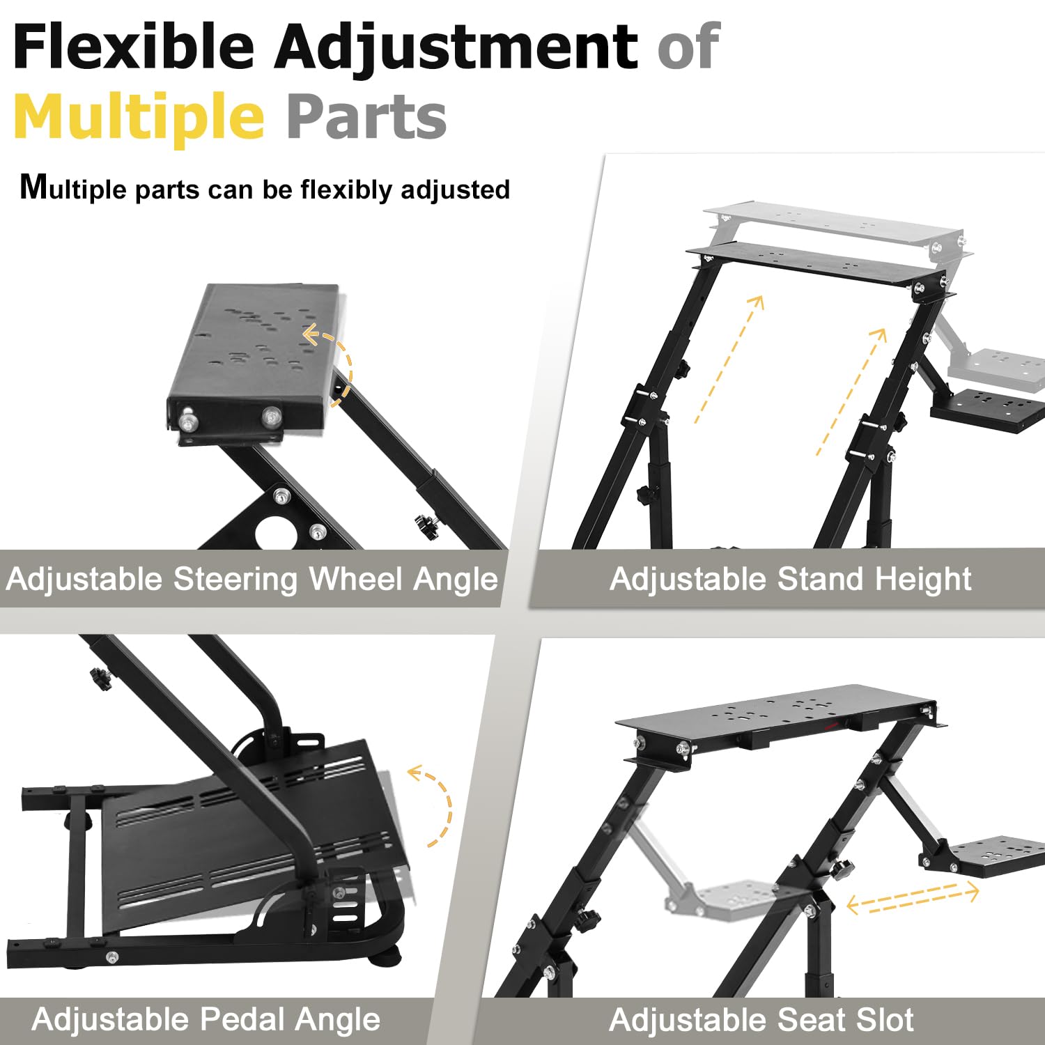 Marada Foldable Sim Racing Wheel Stand,Height Adjustable Steering Wheel Stand,Fit for Logitech G29 G923 G920/Thrustmaster T300, No Wheel/Pedals/Shifter
