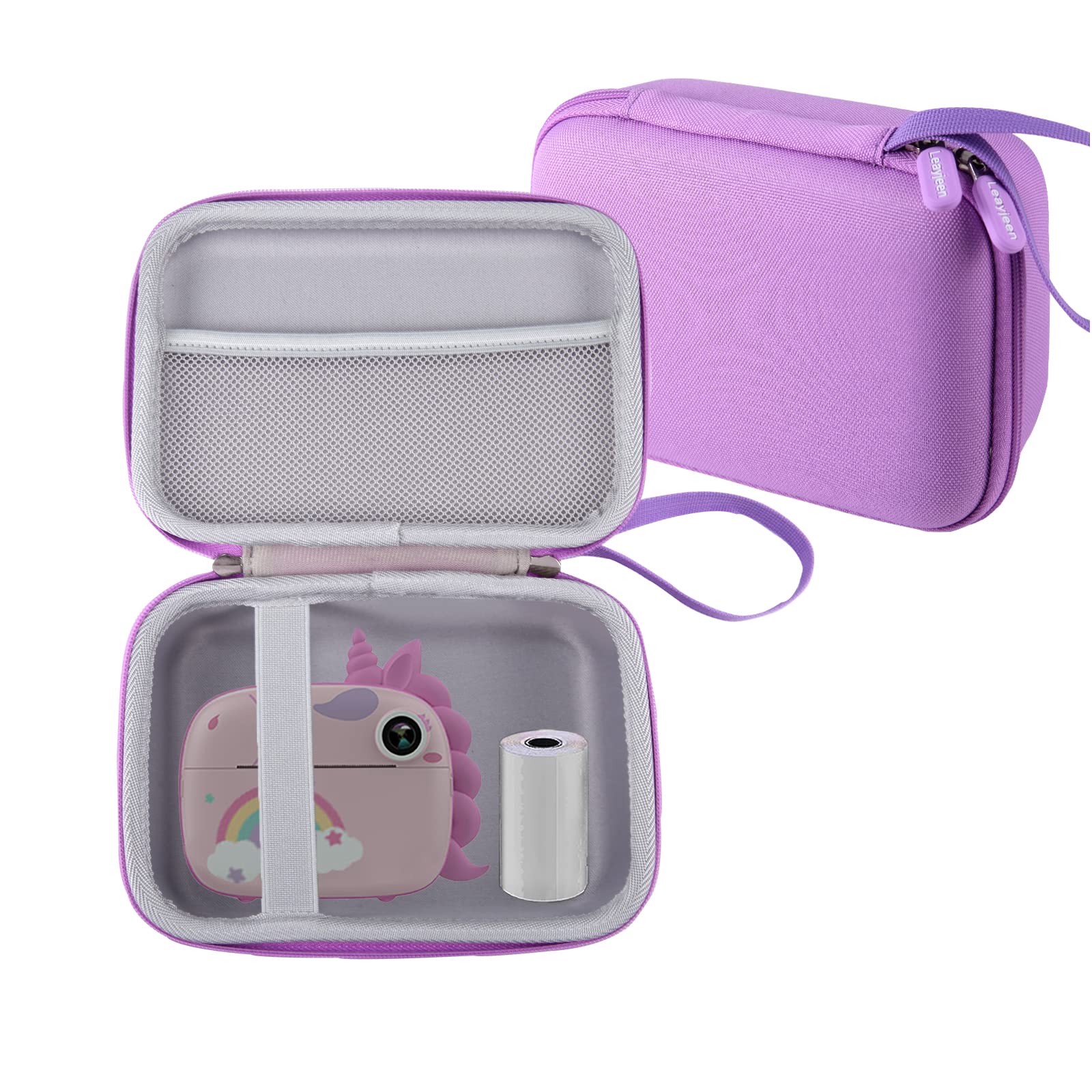 Leayjeen Kids Camera Protective Case Compatible with MINIBEAR/GlobalCrown/Gofunly/USHINING/uleway/Digital Printing Camera for Kids (Case Only), Purple, Kids Backpack