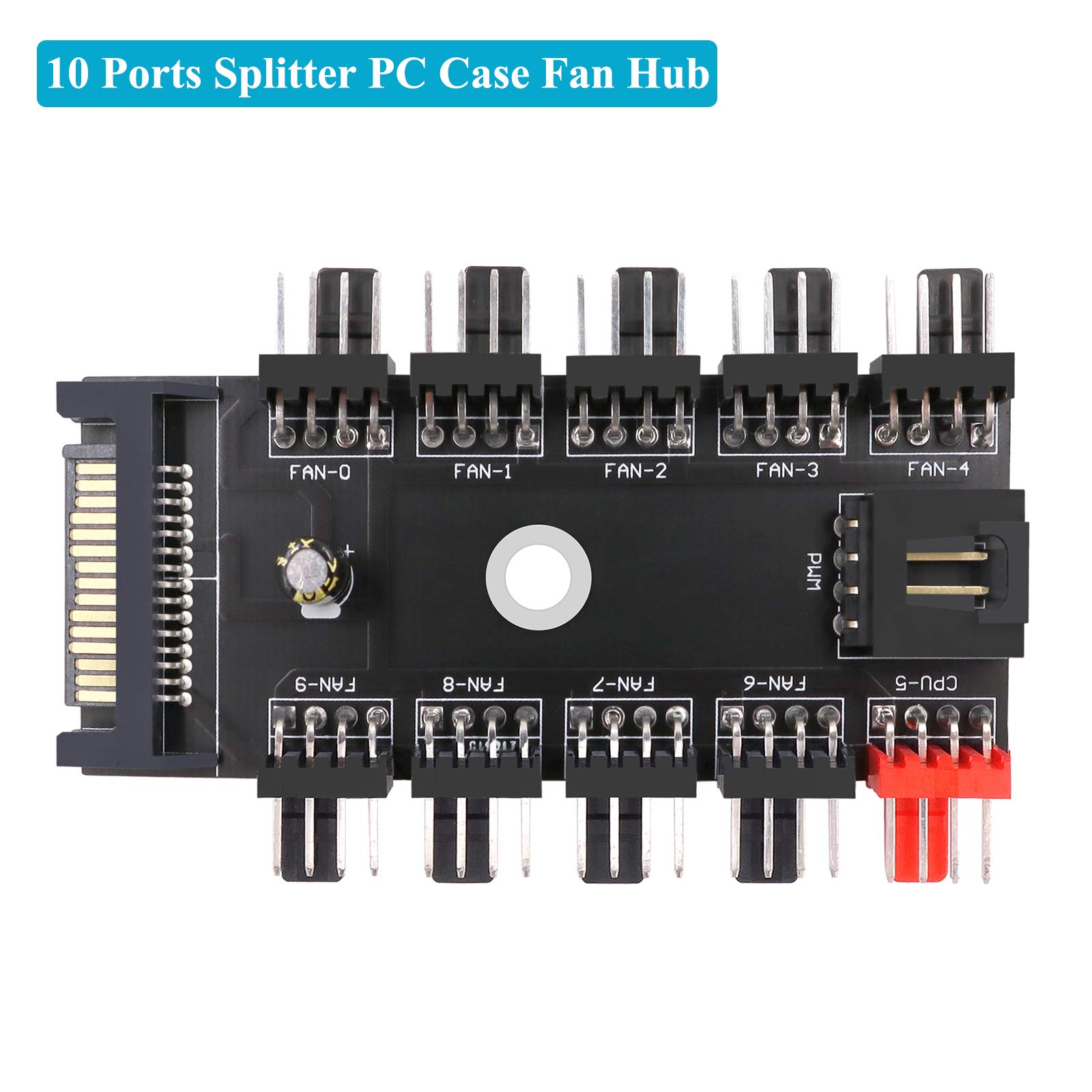 Ocypus Delta EH10 Hub Ventilateurs 10 Ports - Contrôleur PWM ARGB Magnétique Pour PC