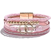 Long tiantian Leather Bracelets for Women Men Heart Wrap Bracelets Western Jewelry Cowgirl Outfits Birthday Valentines Day Gifts for Her