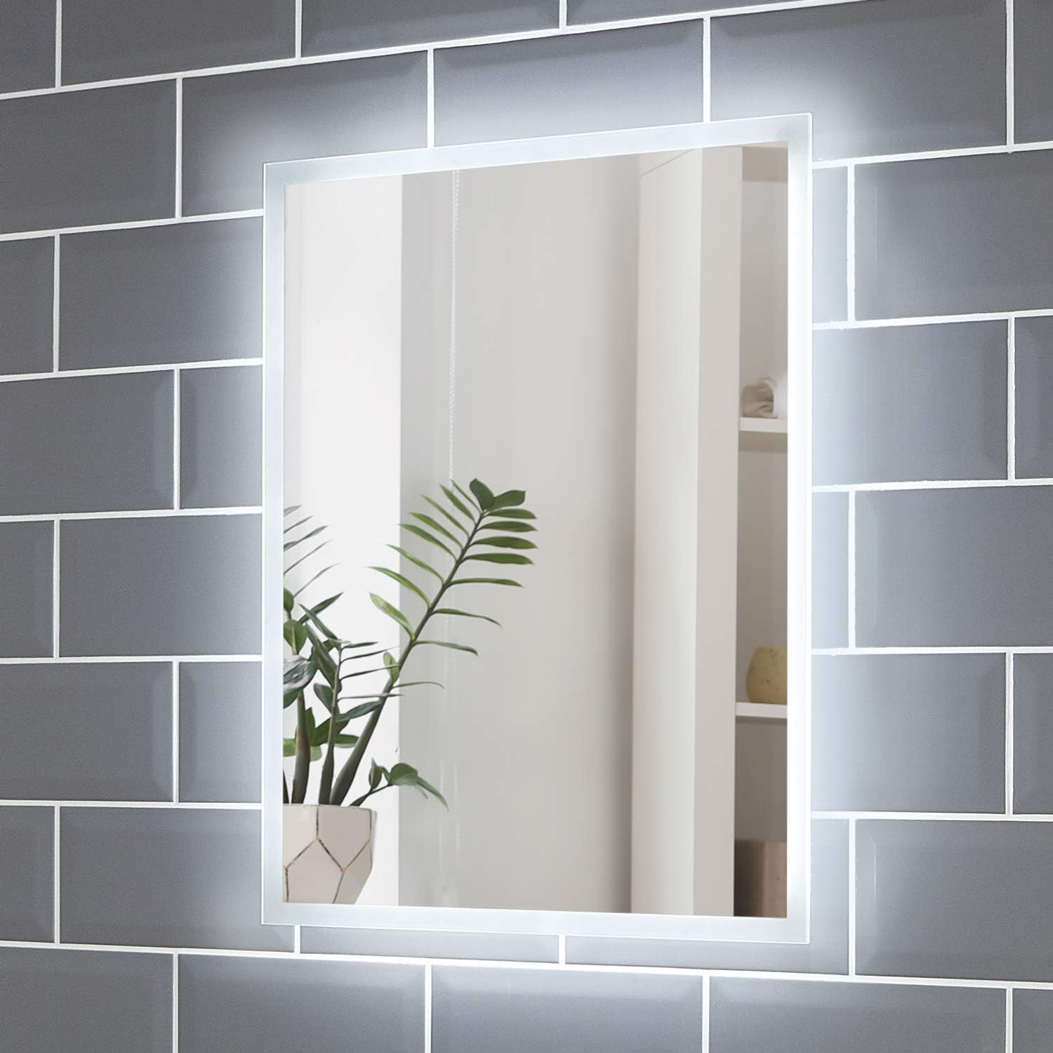Pebble Grey™ Glendale Illuminated LED Bathroom Mirror with Heated