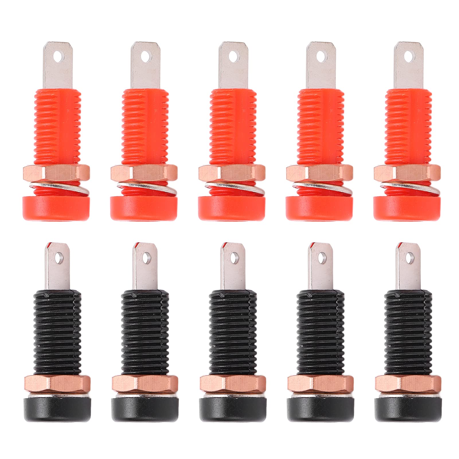 10pcs Female Panel Mount Banana Socket Binding Post, Brass Material 4mm/0.2in Hole Insulation Resistance Maximum.24A Socket Connector Female Insulation Resistance Video Accessories