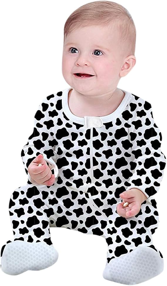 Amazon Co Jp Yolaird 子供服 ベビー 服 牛 着ぐるみ ロンパース 牛柄 Baby カバーオール 長袖 前開き 春 秋 冬 肌着 コットン 女の子 男の子 赤ちゃん ジャンプスーツ 新生児 着替え便利 出産祝い 丑 七五三 撮影 満月 0 12ヶ月 服 ファッション小物