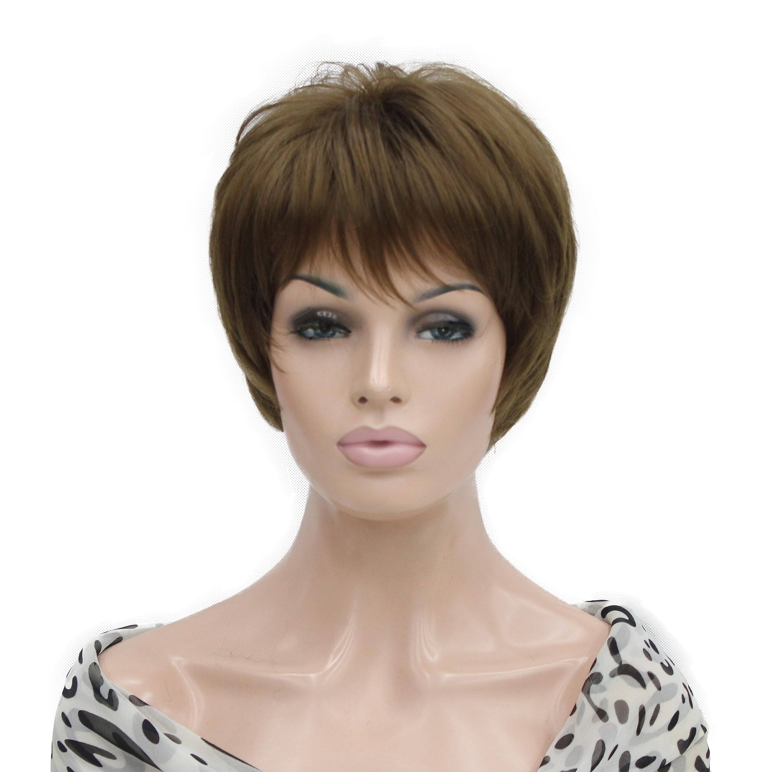 Lydell Short Layered Shaggy Full Heat Resistant Synthetic Wigs Light Reddish Golden Brown โ image 1