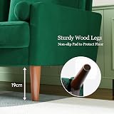 Vesgantti Small 2 Seater Sofa Green Velvet with Wood Legs view 6