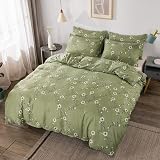 Loussiesd Flowers Bedding Set White Floral Duvet Cover 1 Pillowcase Single view 2