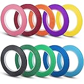 selizo 10 Rolls 1/8&rdquo; Whiteboard Pinstripe Tape Dry Erase Board Tape Line Thin Striping Graphic Chart Art Tape Grid Lining Tape for White Board, 10 Colors