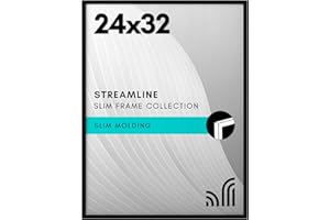 Americanflat 24x32 Poster Frame with Polished Plexiglass - Streamline Collection - Thin Border Picture Frame for Wall Display