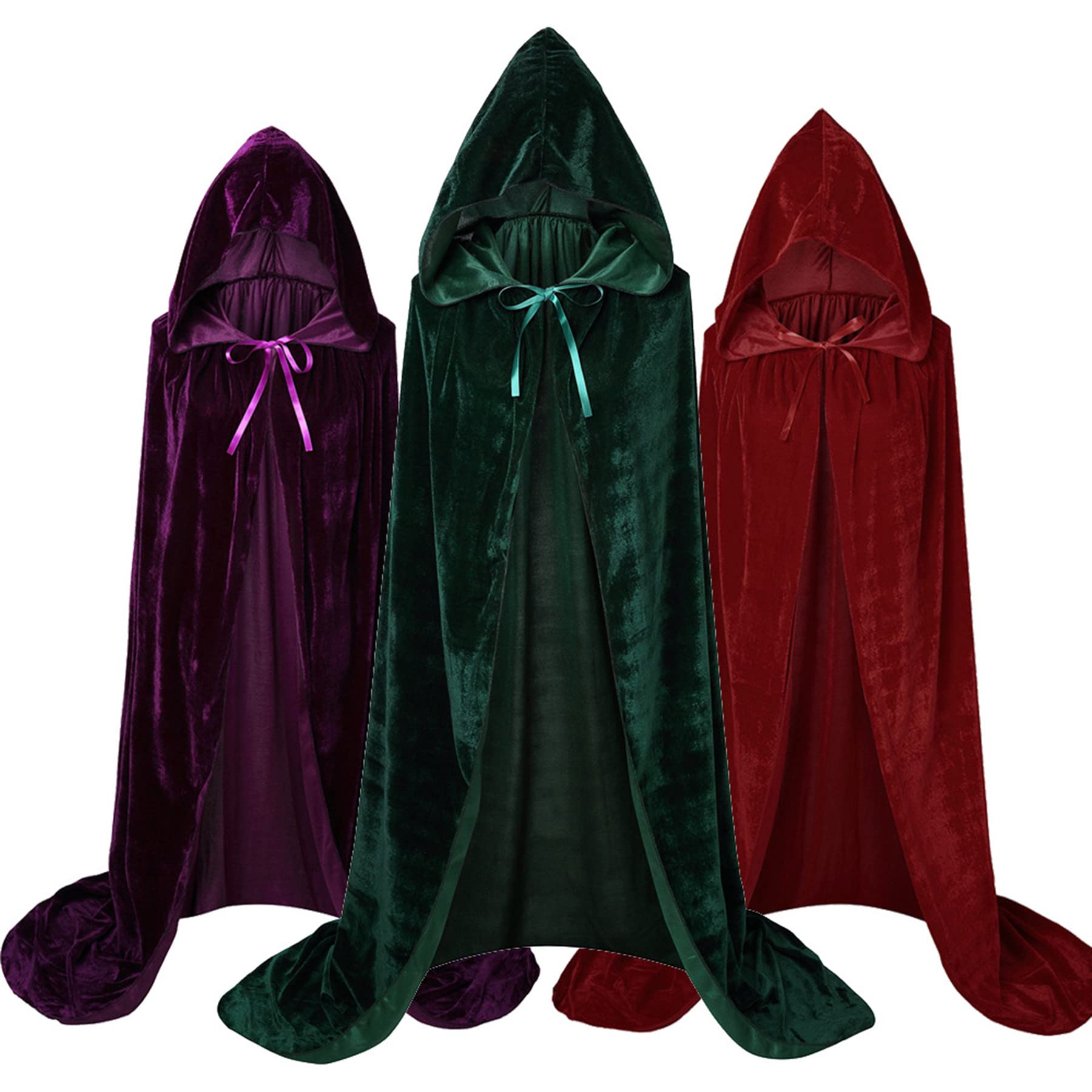Photo 1 of UAZIHEEY Adults Sarah Sanderson Hooded Cloak Cape Sisters Womens Halloween Cosplay Costume Velvet Robe,Purple,XLarge