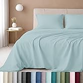 CALIFORNIA DESIGN DEN 5-Star Hotel 600 Thread Count 100% Cotton Sheets Set - Soft & Smooth Queen Sheet for Bed with Deep Pockets, Quality Beats Egyptian Cotton Sheets and Pillowcases (Seafoam)