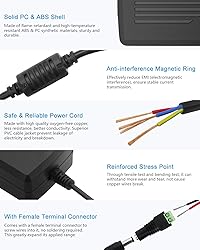 ALITOVE DC 12V 5A Power Supply Adapter Converter