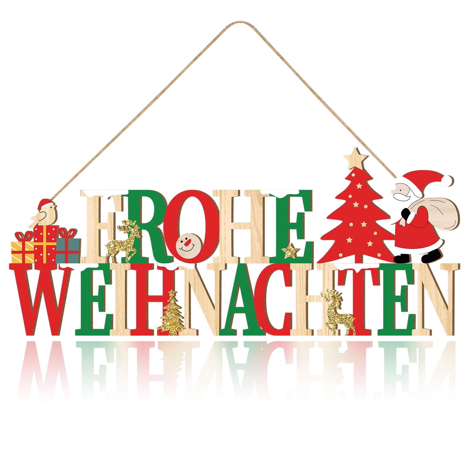 Hanging decoration, Christmas, door decoration, Merry Christmas lettering, Christmas decoration, wooden door sign for door, window or wall decoration