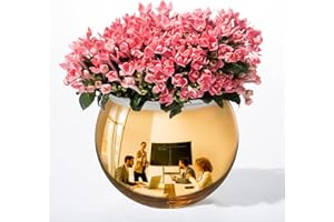 NANNINGO Cubicle Mirror to See Behind You - 6" Convex Safety Mirror for Cubicle Desk, Office, Rear View Monitoring, Personal Security, Computer PC Monitors or Anywhere, Gold