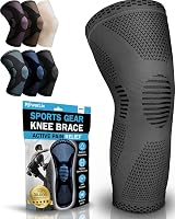 POWERLIX Knee Support for Men Women - Compression Sleeve Gray Small