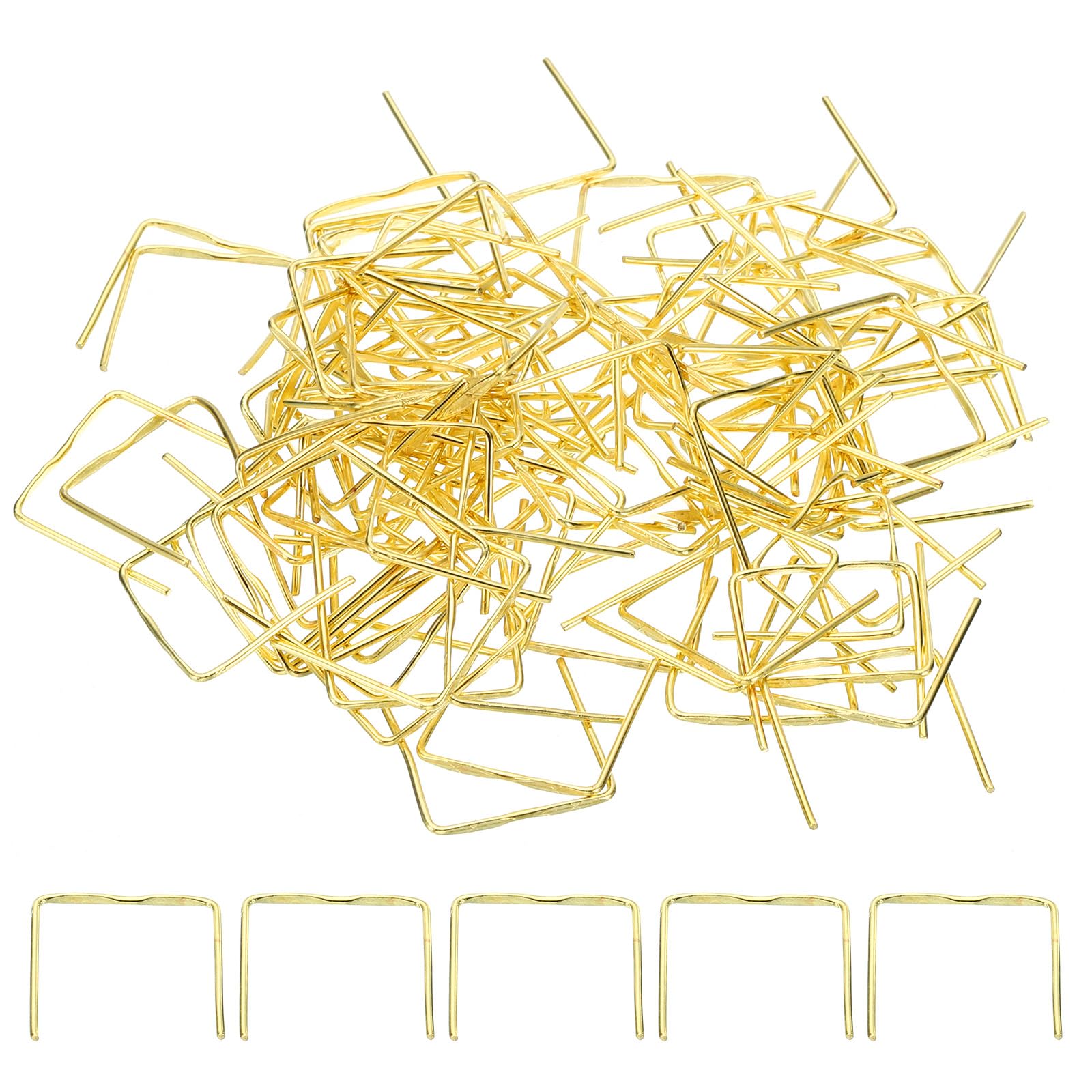 PATIKIL 18x18mm Copper Chandelier Connector Pins, 100Pcs Chandelier Crystal Clips for Fastening Crystals Parts, Chandelier Replacements, Gold