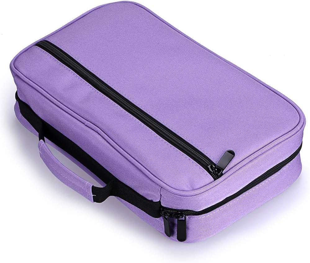 BTSKY Art Marker Carrying Case Lipstick Organizer-60 Slots Canvas Zippered Markers Storage for Copic Prismacolor Touch Spectrum Noir Paint Sharpie Markers - Image 5