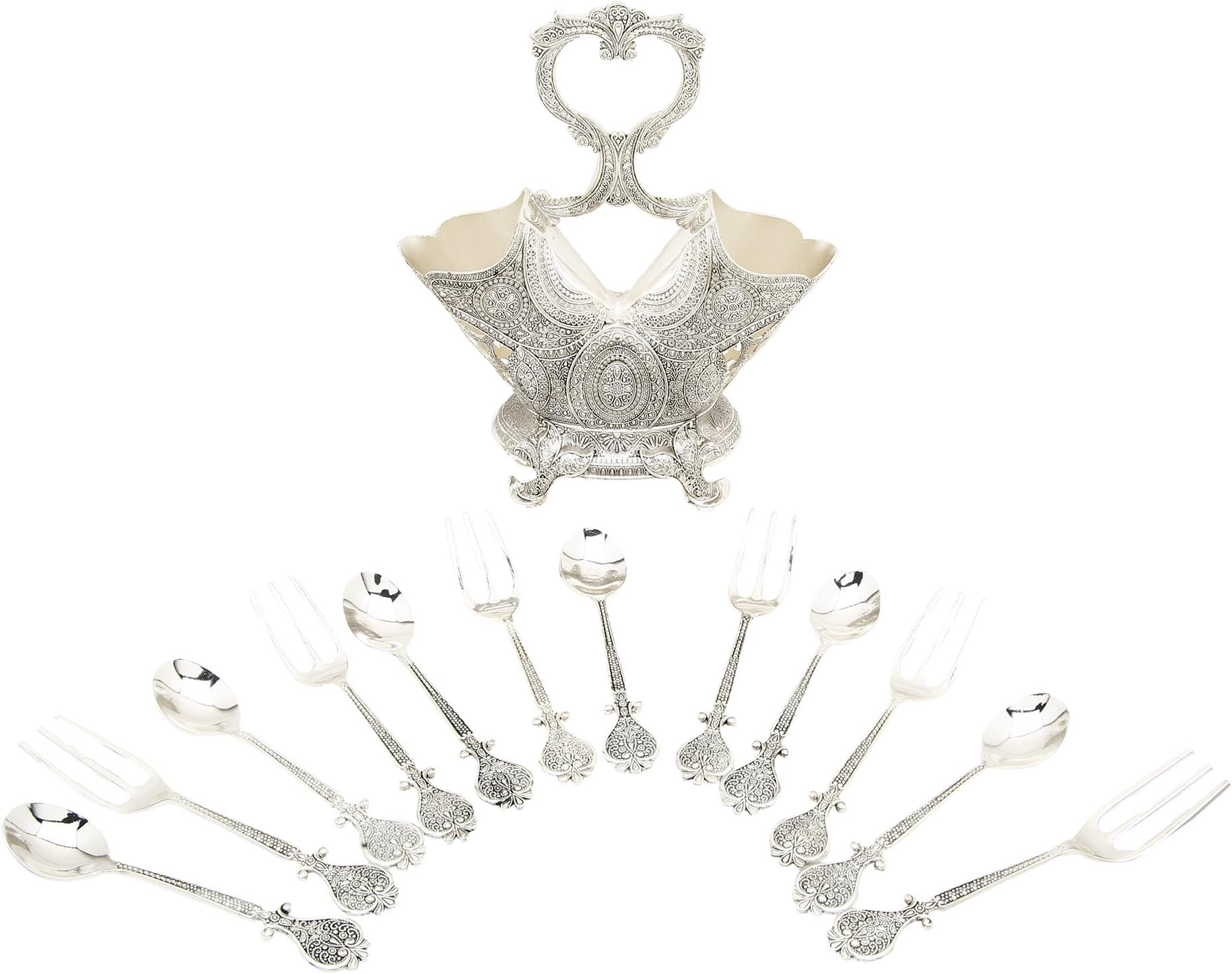 shivika enterprises Silver Aluminium Spoon Fork Cutlery Set