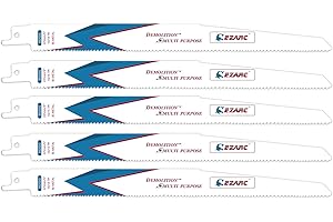 EZARC Reciprocating Saw Blade Bi-Metal Cobalt Sabre Saw Blades for Multi-Purpose 9-Inch 10/14TPI R925DG (5-Pack)