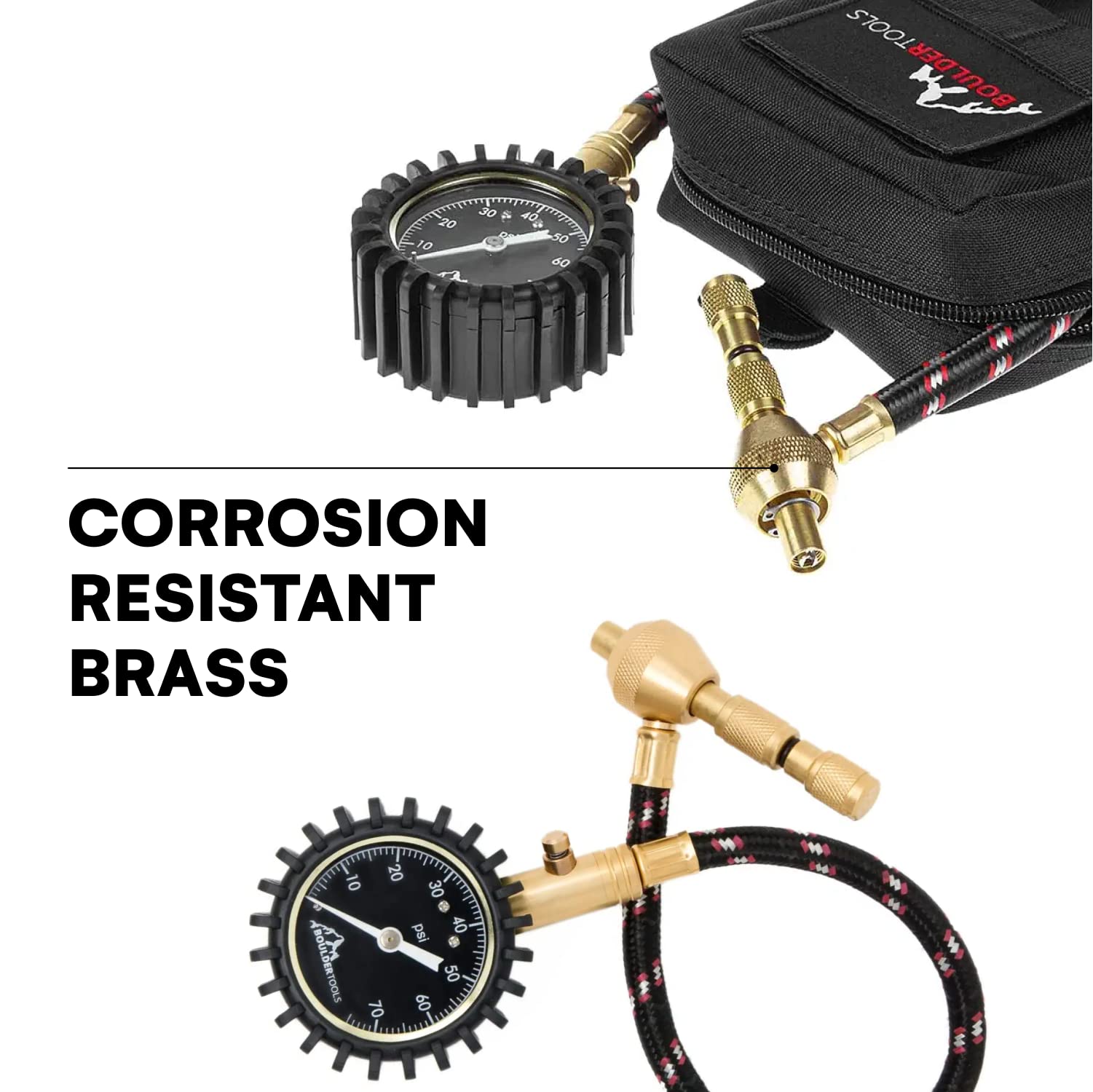 Boulder Tools Heavy Duty Rapid Tire Deflator & Molle Pouch Precision