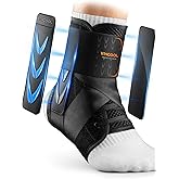 WHCOOL Slim-Fit Ankle Brace for Sprained Ankle, Quick Lace Up Ankle Support for Women Men with 2 Auto-Shaped Pads, Air Fabric Cool Ankle Stabilizer for Injury Recover, Running,Sports,S(10”-11.6”)