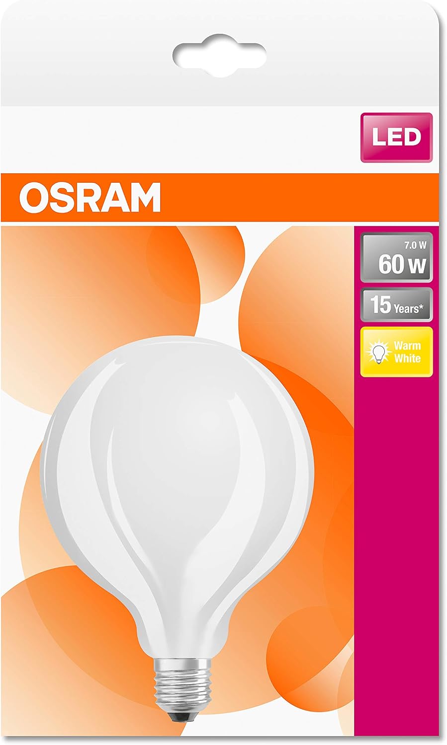OSRAM LED lamp, Base: E27, Warm White, 2700 K, 7 W, replacement for 60 W Incandescent bulb - Image 3