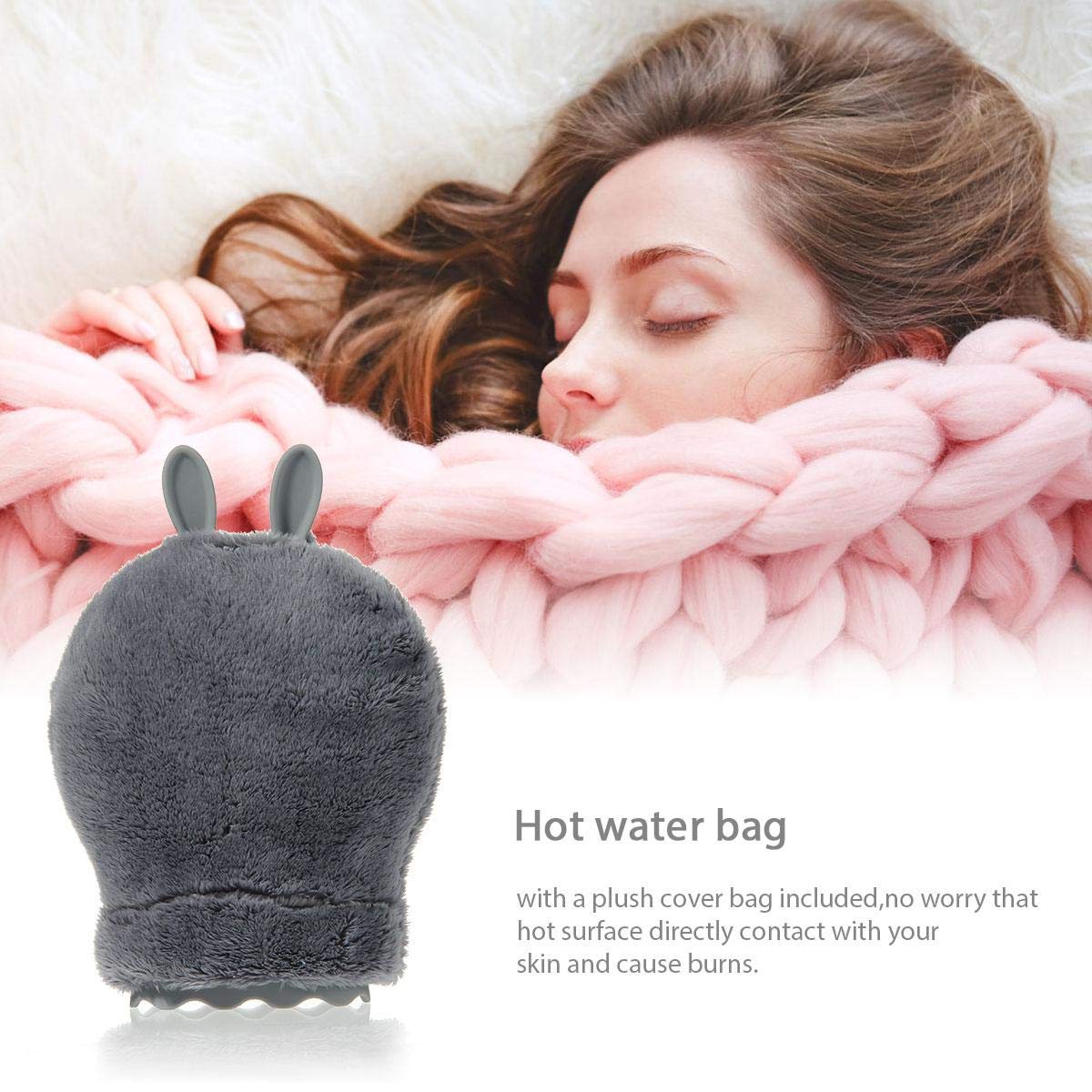 Womdee - Botella de agua caliente de silicona, con cubierta de ...