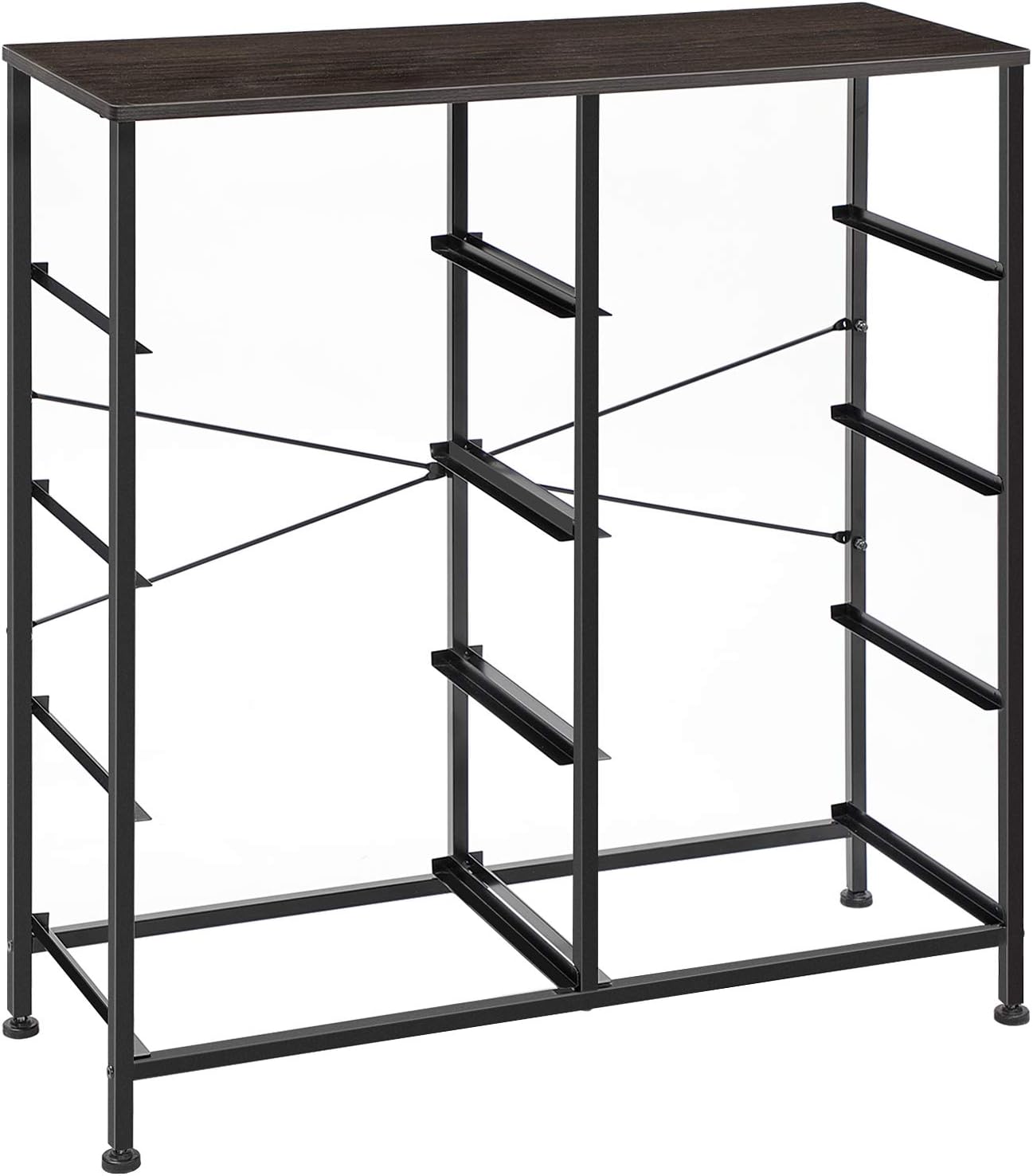 SONGMICS 4-Tier Wide Drawer Dresser, Storage Unit with 8 Easy Pull Fabric Drawers and Metal Frame, Wooden Tabletop for Closets, Nursery, Dorm Room, Hallway, 31.5 x 11.8 x 32.1 Inches, Gray ULTS24G: Home Improvement