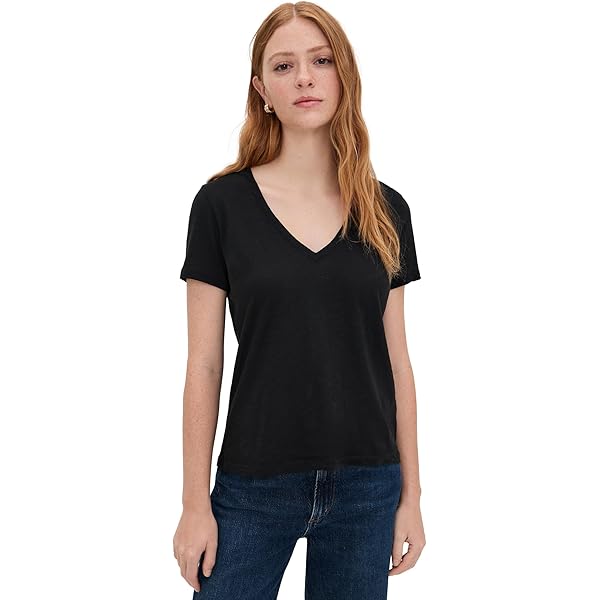 Madewell Women's Northside Vneck Tee, Faded Brick, XX-Small at