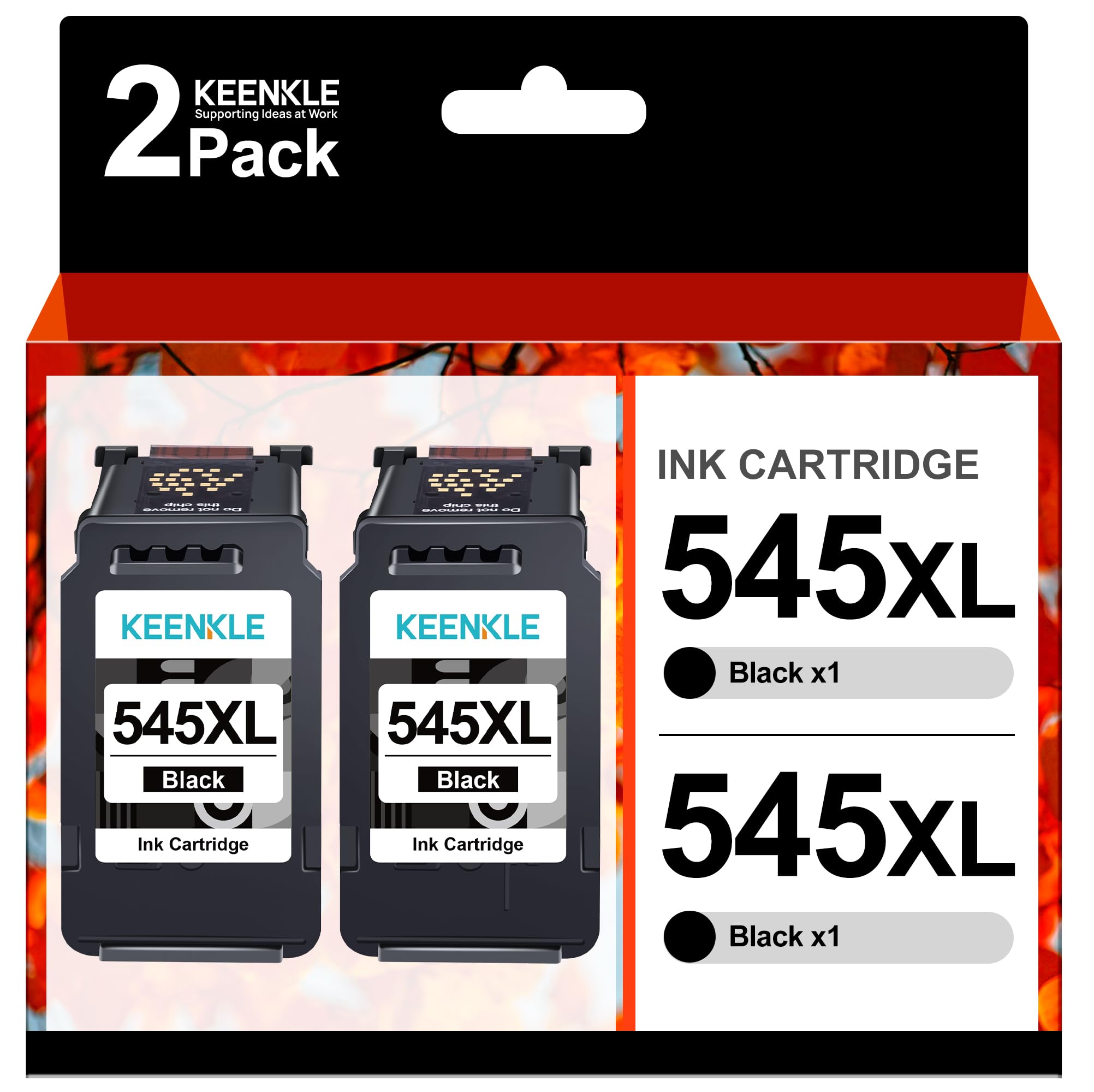 545XL Ink Cartridges Black Replacement for Canon PG-545 XL Ink for Canon Pixma TS3150 TR4550 MX495 MG2550S MG2450 MG2550 MG2950 MG2550 TS3151 MX490 MG2500 MG2555s TS345 TS3350 TS3352, 2 Pack