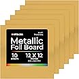 Hygloss Products Metallic Foil Board Sheets - 12 x 12 Inches – Matte Gold, 10 Pack