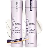 Keranique Volumizing Shampoo and Conditioner Set for Hair Repair and Growth with Biotin and Keratin for Women, Thinning Hair Formula, 8 Fl Oz Each