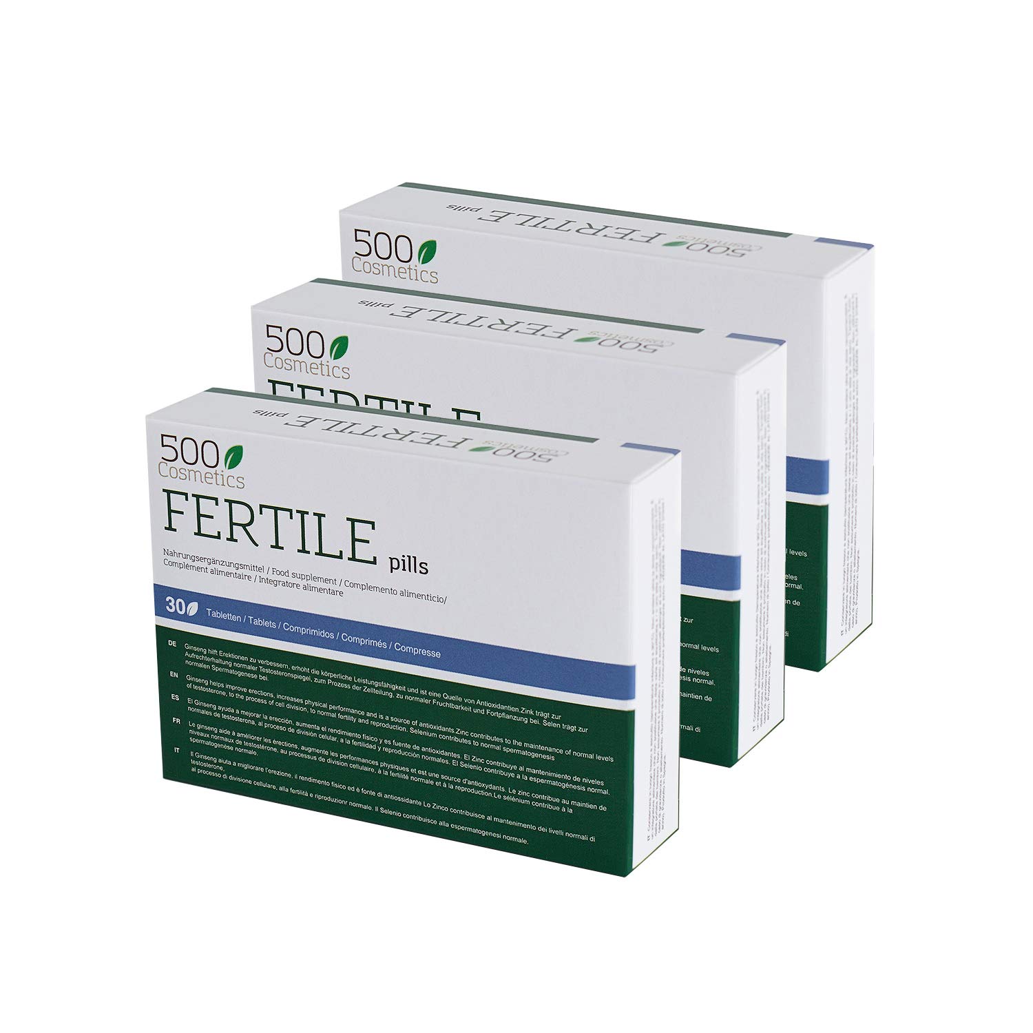 500Cosmetics Fertile - Natural Complement to Increase Fertility, Quality and Volume of Sperm - Made in The EU - 30 Tablets. (3)