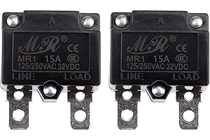 ZOOKOTO 2Pcs 125/250V AC 32V DC Thermal Circuit Breaker 15amp AUTO Reset Overload Protector Switch Automatic Reset Relay Fuse 15A