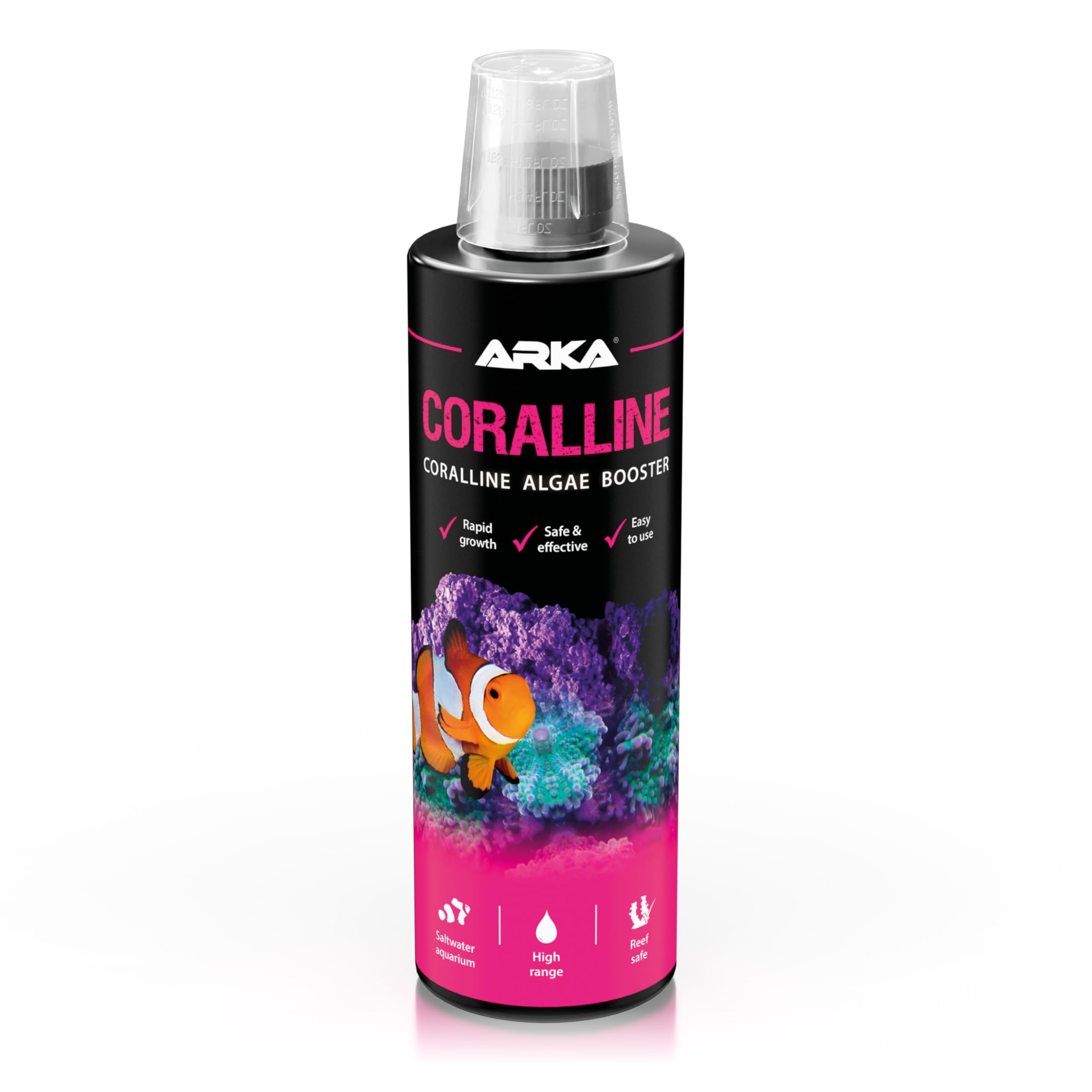 ARKA - Coralline - accelerates the growth of limescale in the aquarium, highly concentrated and economical, for every saltwater aquarium, multicolor