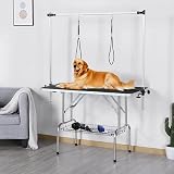 Yaheetech 46 inch Pet Grooming Table Height Adjustable with Storage Black view 3