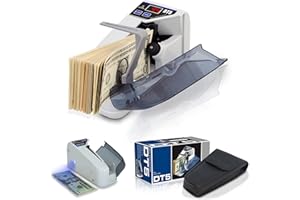 DETECK DT5 Portable Money Counter Machine with Counterfeit Detection UV/WM - Handy Currency Counting Quantity of Bills only, for Small Cash Counting Machine