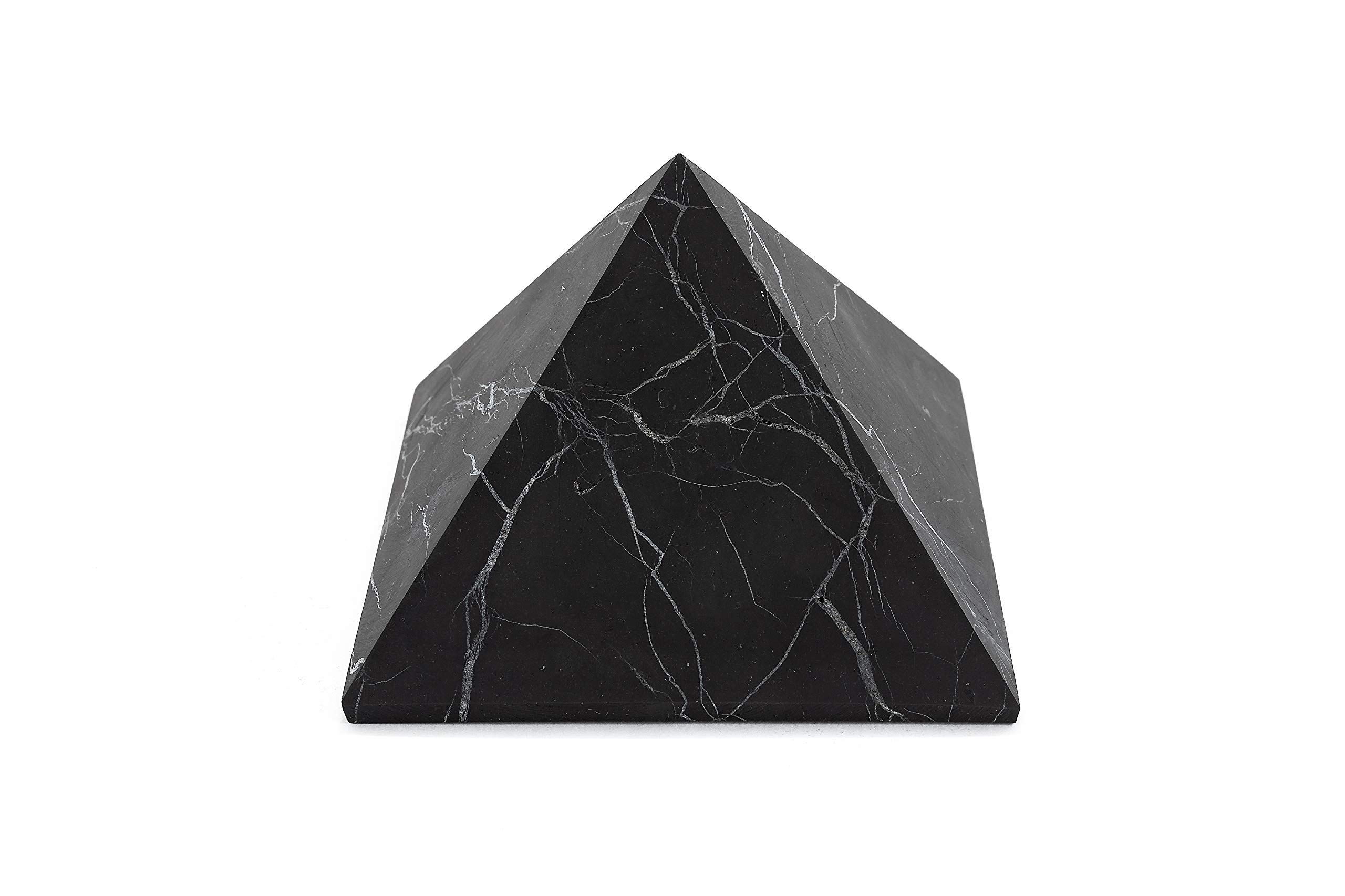 KASHU Shungite Gemstone Direct from Karelia: Pyramid 7 cm Unpolished