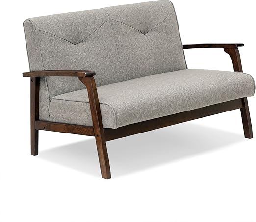 Amazon Com Furinno Mid Century Vintage Compact Loveseat Light